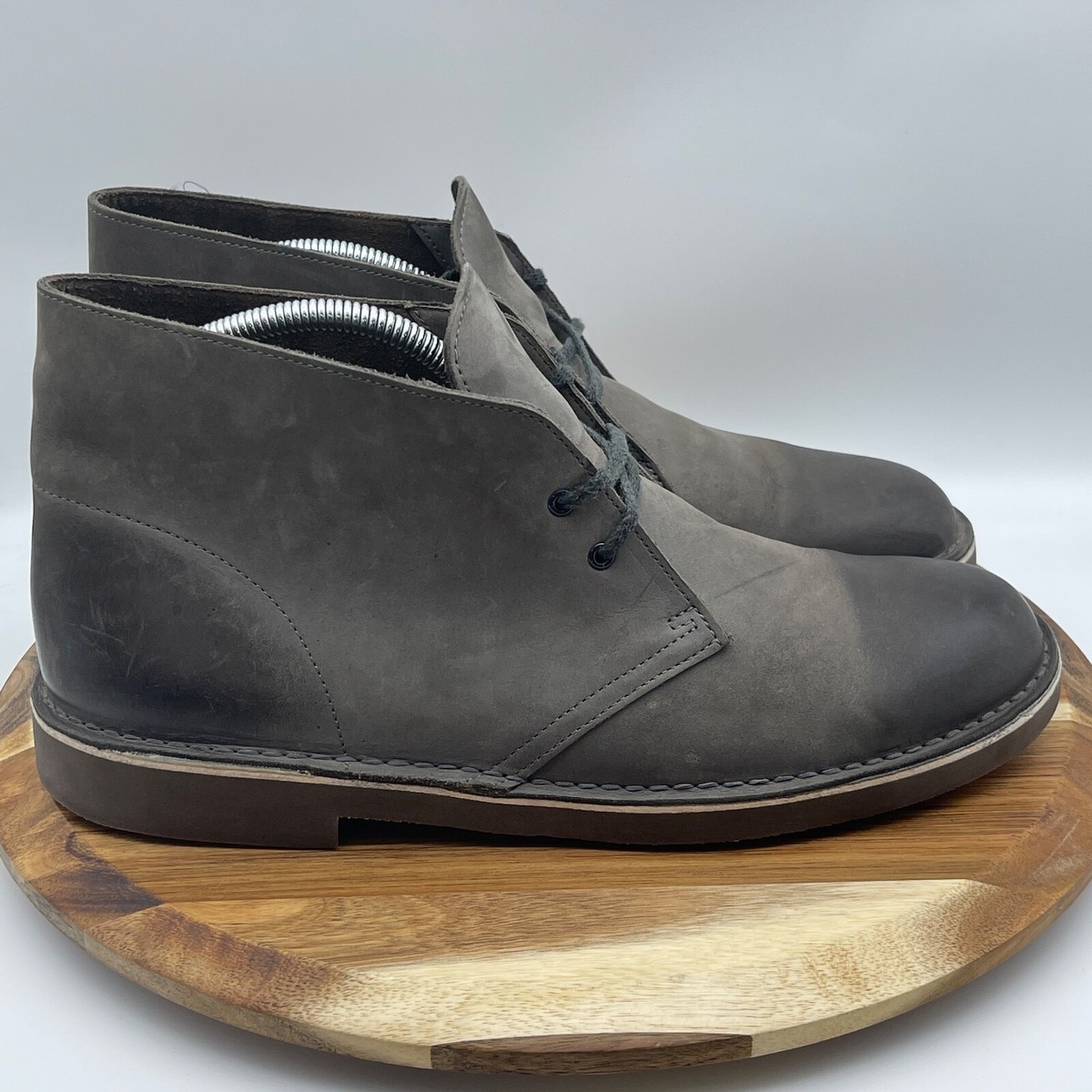 Clarks Chukka Boots Mens 11.5 M Buschacre 2 Gray Leather Lace Up‎ Ankle Shoes Clarks Bushacre Gray Men main image 4