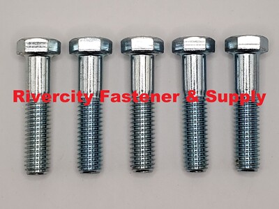 3/8-16x1-3/4 Hex Head Cap Screws Grade 5 Steel 3/8x16x1.75 Bolts 3/8 x 16