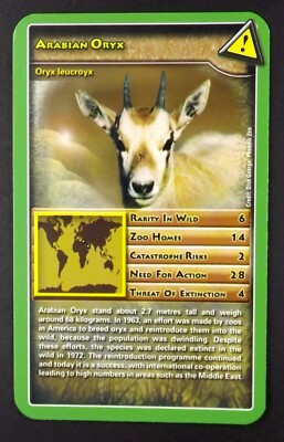1 x Karte Wildtiere in Gefahr: Araber Oryx   Q50