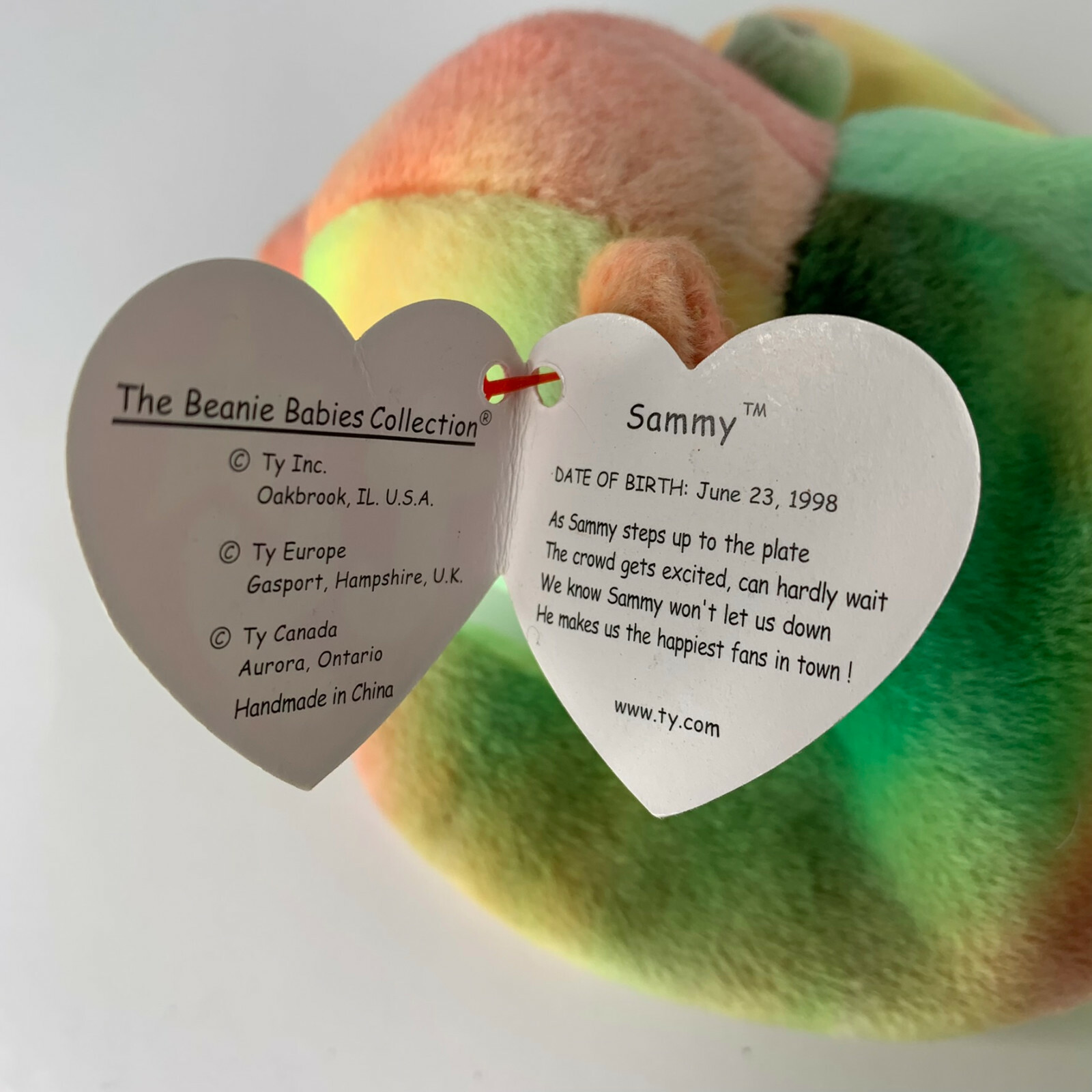 TY Beanie Baby SAMMY the Bear With Tags Collectable Plush 1998 eBay