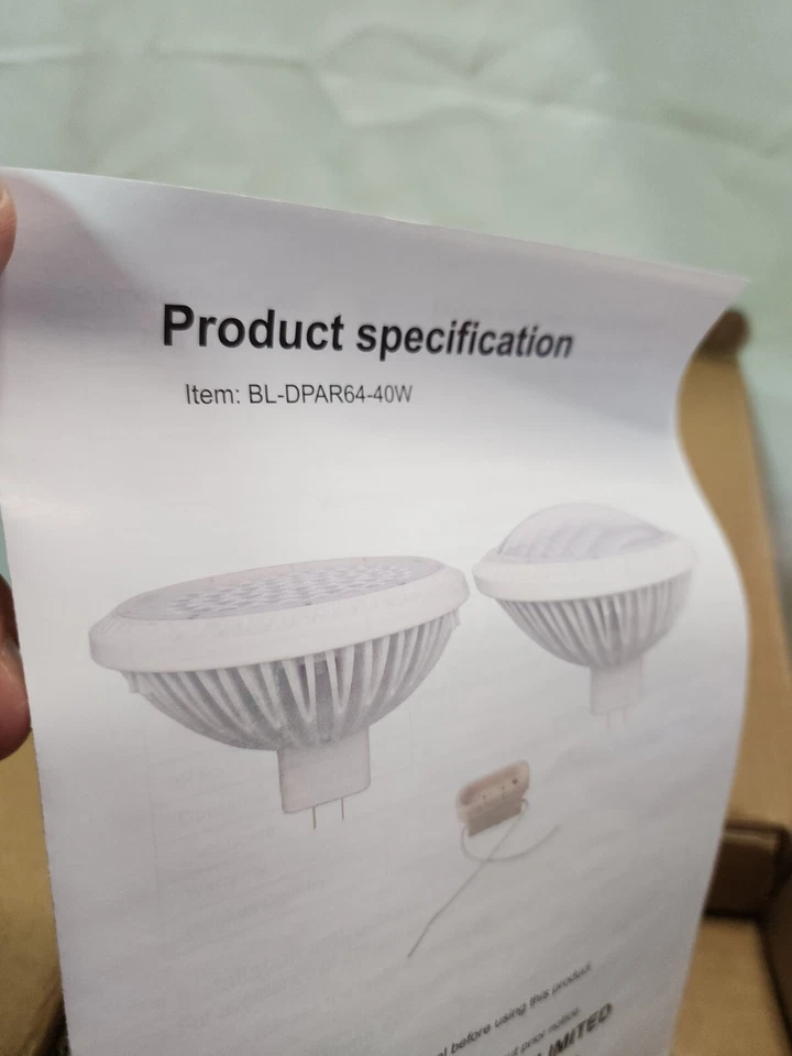 Par64 Bulb LED 40W Dimmable 500Watt Halogen Equivalent 120° Daylight, White - Image 4 of 4