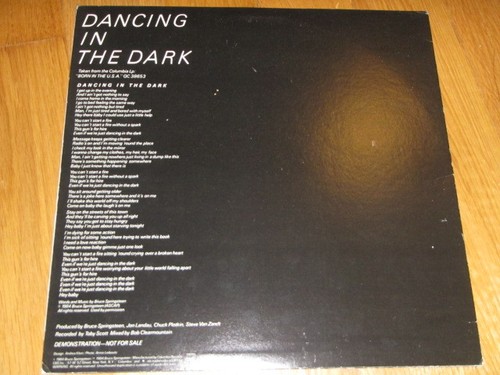 12" BRUCE SPRINGSTEEN DANCING IN THE DARK rare USA PROMO black & white cover - Picture 2 of 3