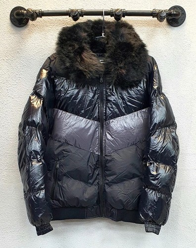 Jordan Craig Men’s Blocked Puffer Jacket BLACK GREY FUR S-4XL RETRO SHADOW WARM - Picture 8 of 9
