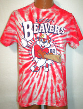 BUC-EES Beavers 2003 Red White Tie Dye Baseball Theme T-SHIRT Adult Small