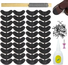 Heel Plates 40 PCS Rubber Shoes Heel Taps Tips Repair Pad Replacement Sets with