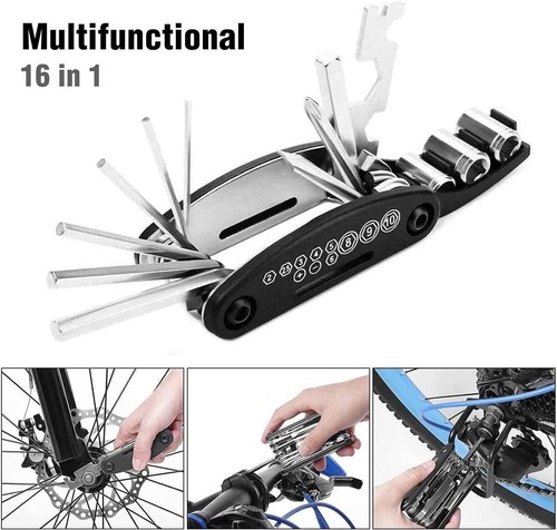 AUNMAS Multitool 11 In 1 Per Bici - Attrezzo Folding Con Tagliacatena E Chiavi Esagonali