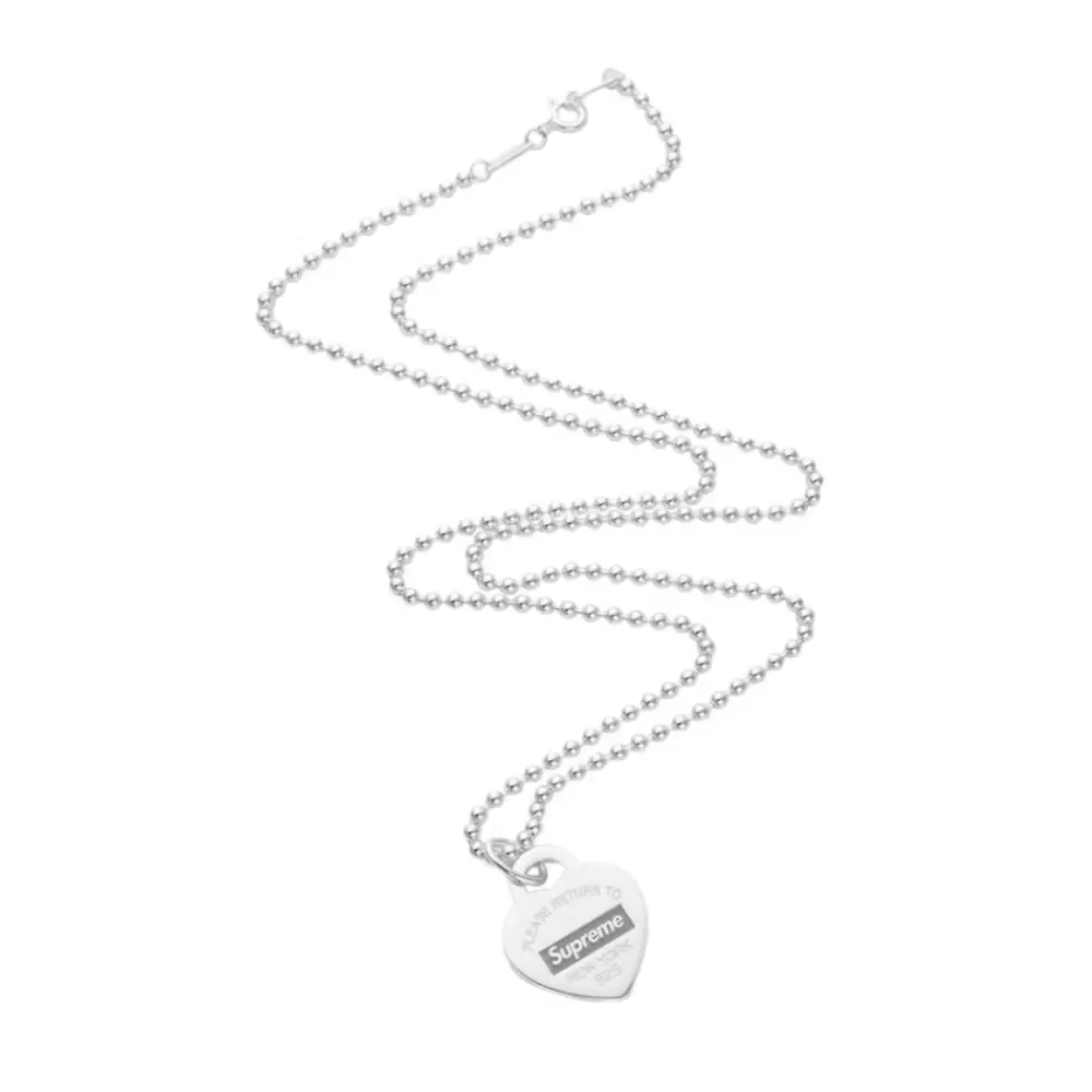 Collier pendentif Tiffany & Co. x étiquette cœur suprême argent