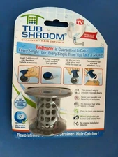 Tub Shroom Strainer Hair catcher Fits standard 1.5 to 1.75" bathtub drain  NEW