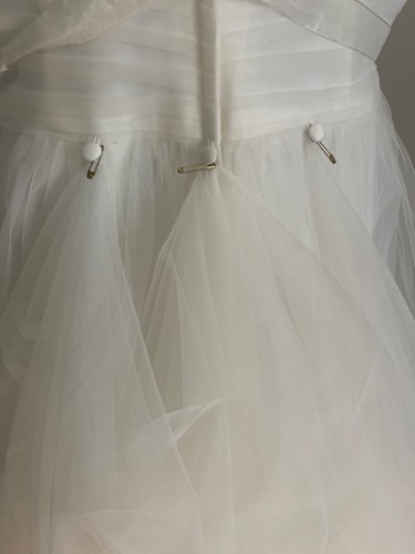 David's Bridal 16W Ivory Strapless Sweetheart Tulle Wedding Dress STYLE# WG3802 - Picture 18 of 24