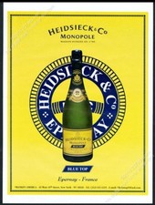 2001 Heidsieck Monopole Blue Top Champagne bottle photo BIG vintage print ad