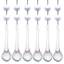 10pcs 5.3" Crystal Raindrop with Octagon Beads Chandelier Prisms Clear