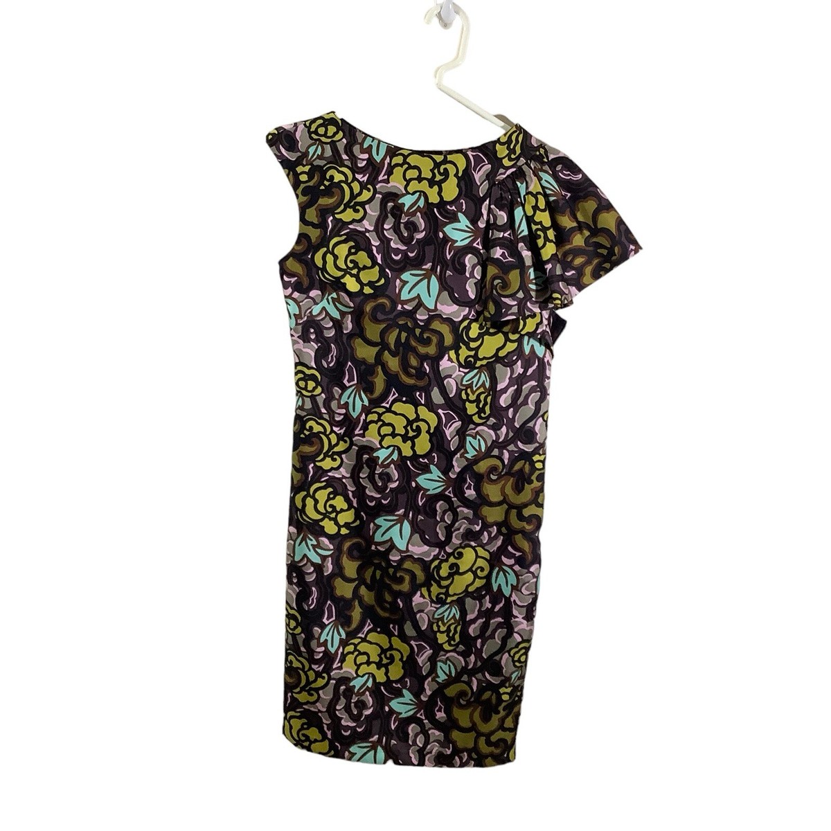 milly of new york silk dress Milly of New York Dress Women's Size 0 Gallerina Floral Print Silk Ruffle Sleeve