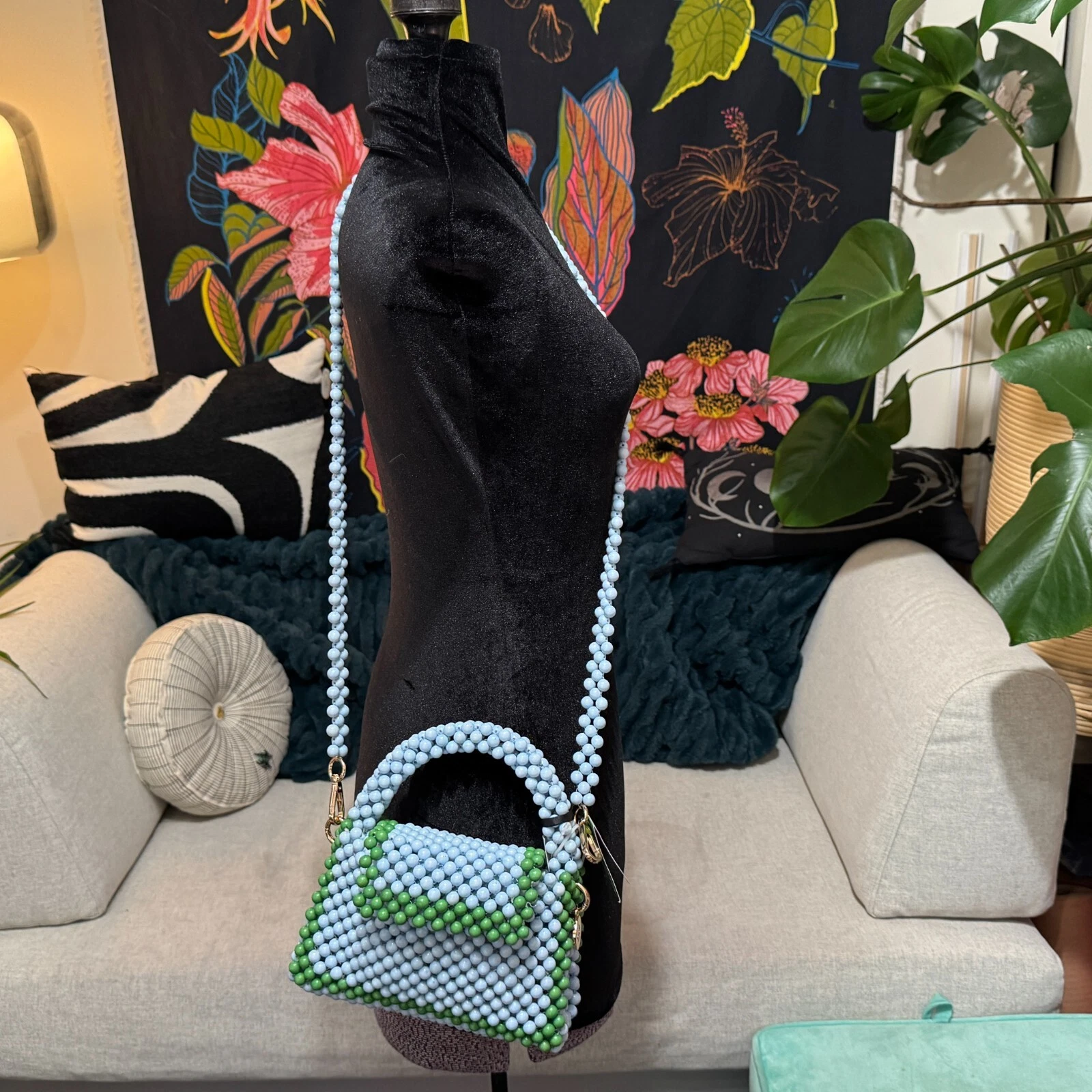 Borsa a tracolla Colorblock con perline kate spade new york x Target blu verde