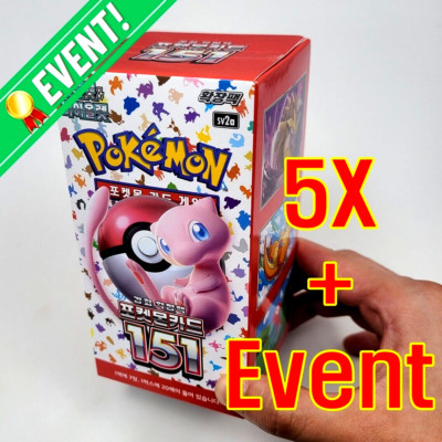 5 Boxes + Event Pokemon Card Scarlet&Violet 151 Booster sv2a