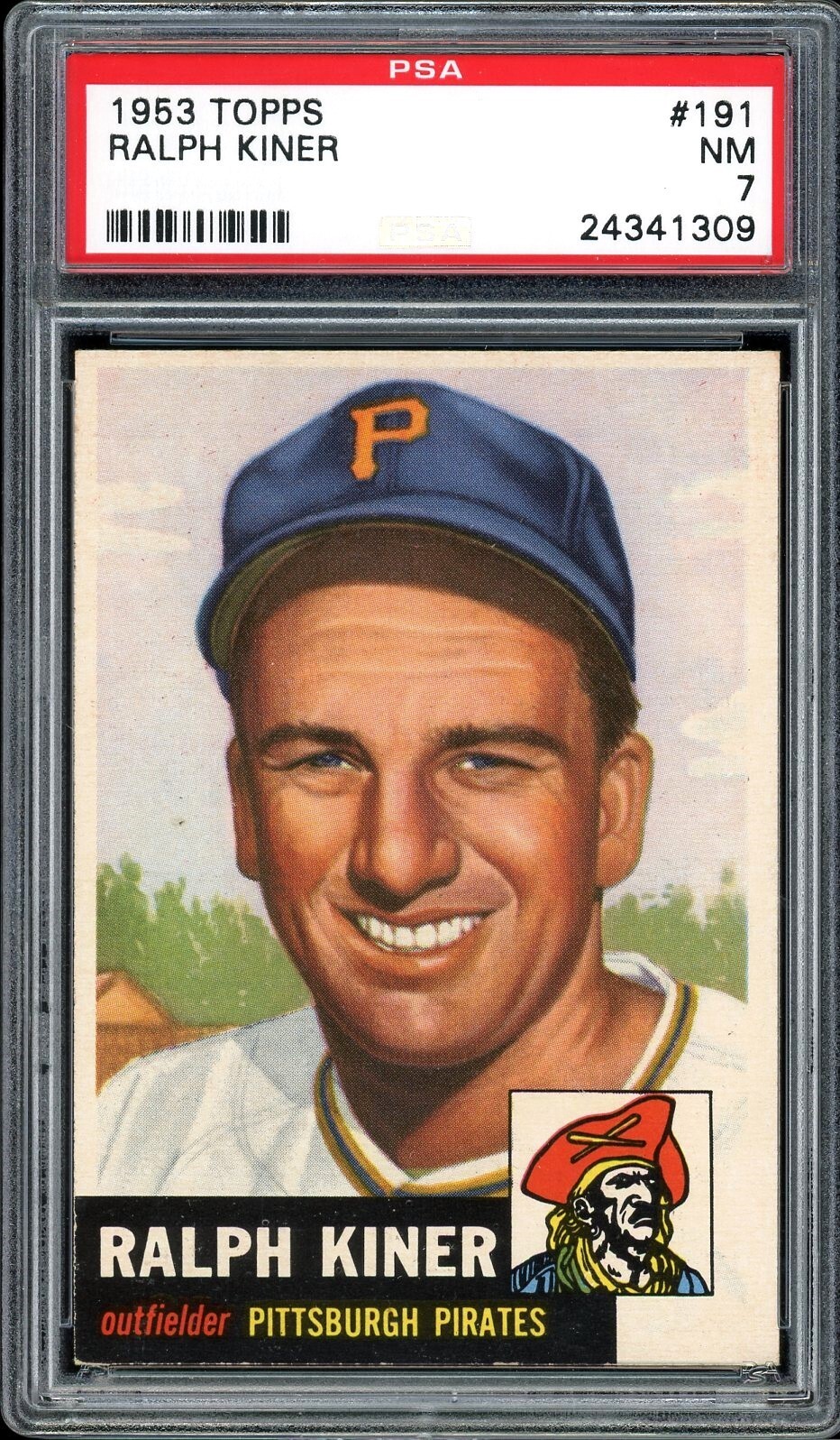 1953 Topps #191 Ralph Kiner HOF Pittsburgh Pirates PSA 7 NM