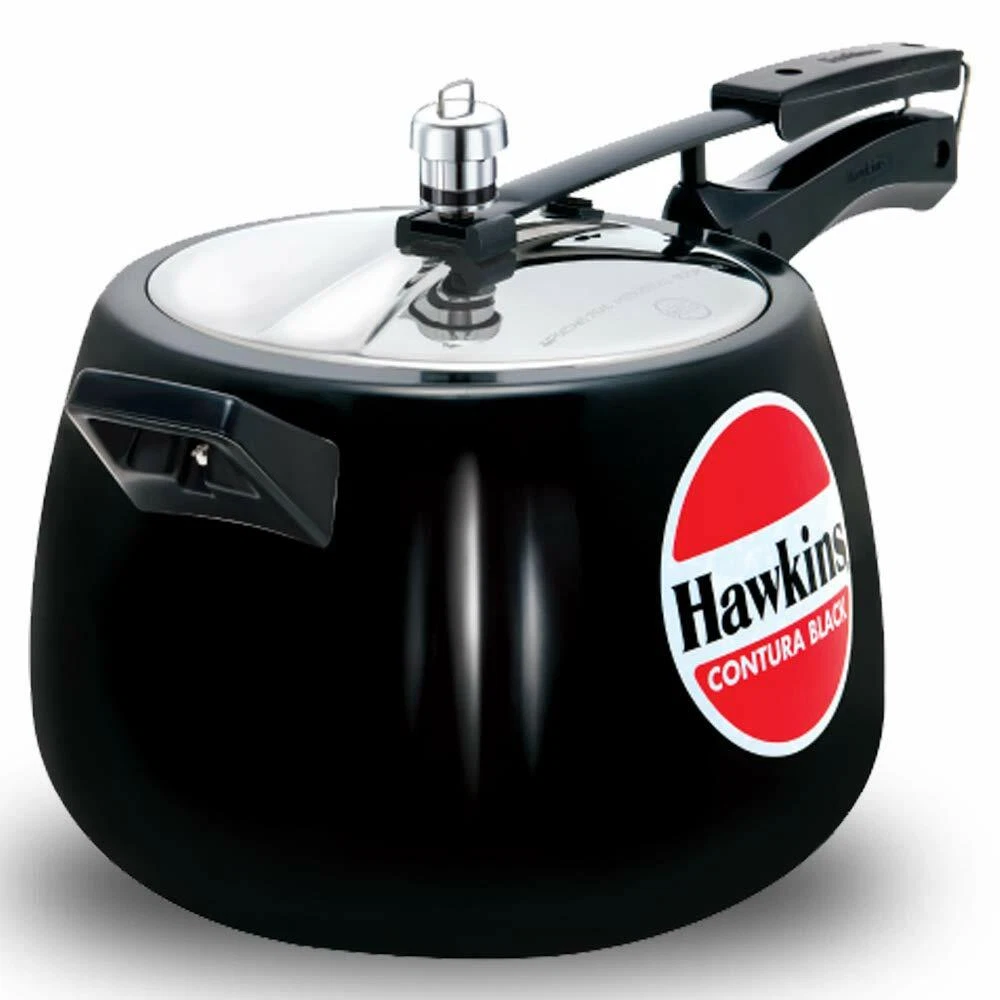 Hawkins Pressure Cooker 6.5 Liters Contura Hard Anodised Aluminium Black