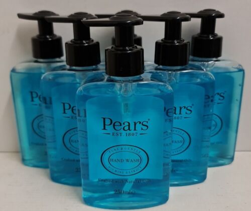 6 x PEARS PURE & GENTLE HAND WASH WITH NATURAL OILS MINT EXTRACT 250ML X 6 OR X3 - Picture 1 of 6