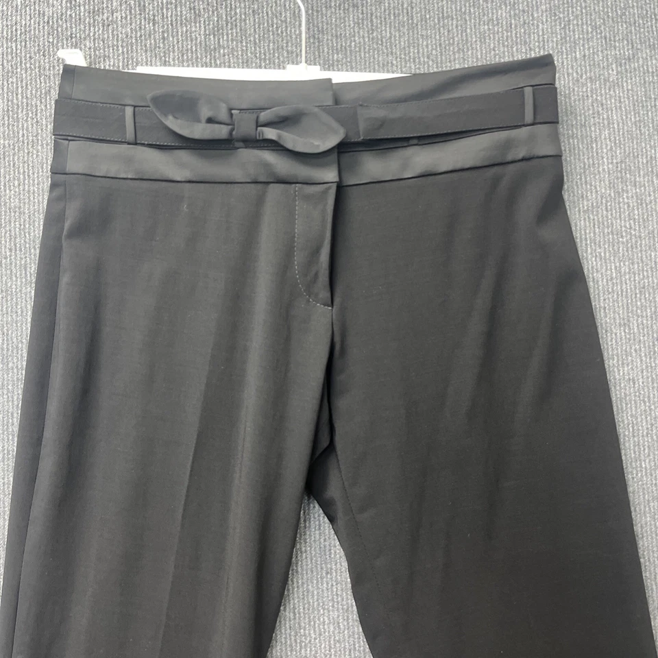 Karen Millen flared trousers size 8 black wool blend bow belt - Image 2 of 4