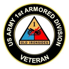 US Army 1st Armored Division Army Bumper Sticker Military Vinyl Soldier Decal 5"