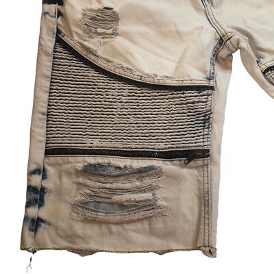 【SATIIIZ】Cardin Vintage Cargo Bermuda Pants Access Apparel Men's SZ 36 Distressed Denim Shorts Bermuda