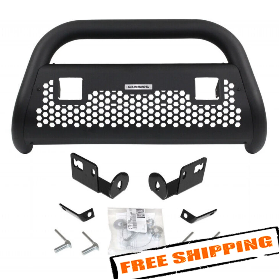 Go Rhino 3" Rhino Charger RC2 LR Black Bull Bar for 07-13 Chevy Silverado 1500 - Imagem 3 de 4