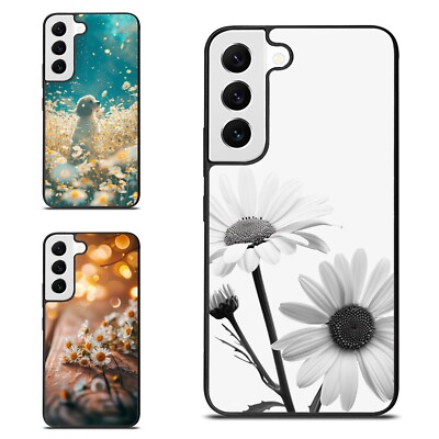 Hard Black Case Cute design white daisies For Samsung Galaxy Z Fold Flip