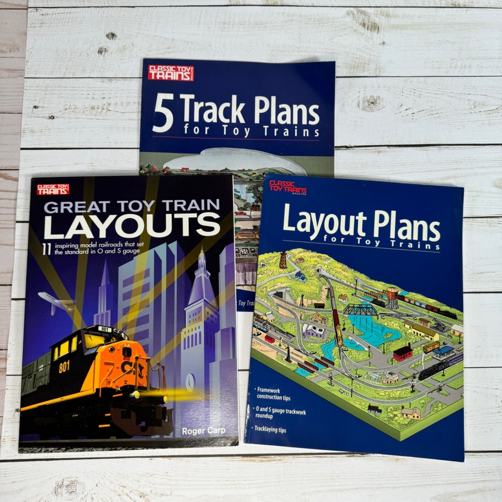 Lot of 3 Classic Toy Trains Magazine Layout & Track Plans Book Set S
