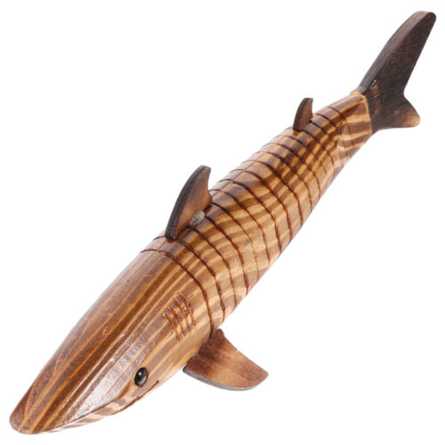  Shark Toy 33cm Large Shark Model Carbonized Wood Craft Set - Picture 1 of 12