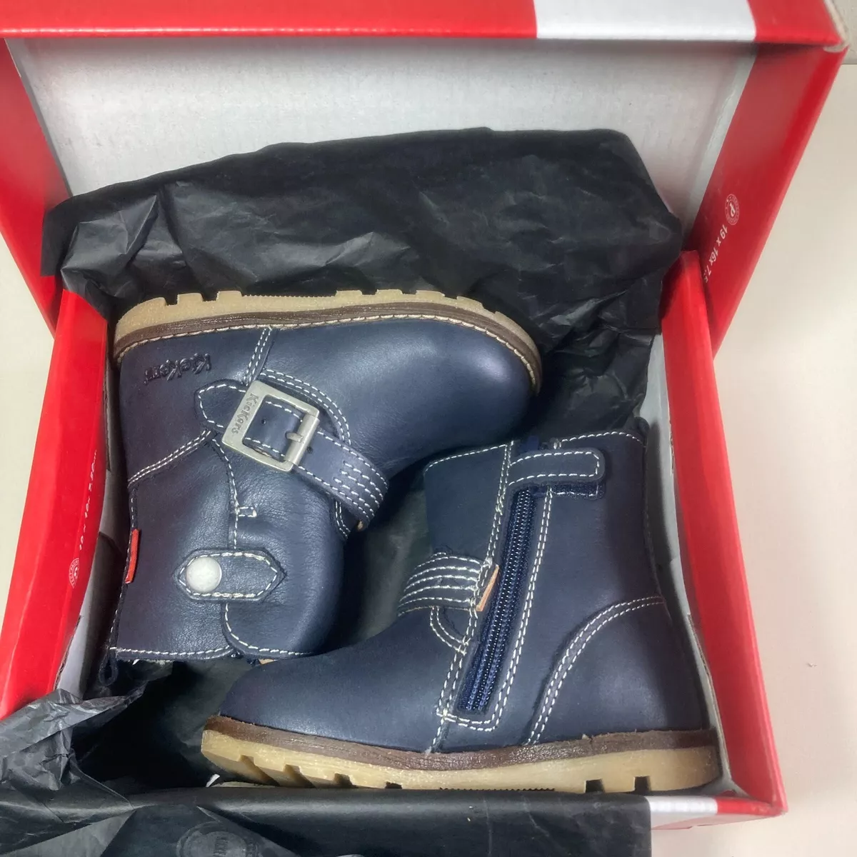 KICKERS Baby Girl s Nonoboot Leather Ankle Boot Marine UK3 EU19 9 12 mths