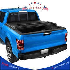 4.6FT Tonneau Cover Soft Tri-Fold For 2022-2024 Ford Maverick Truck Bed w/ Lamp