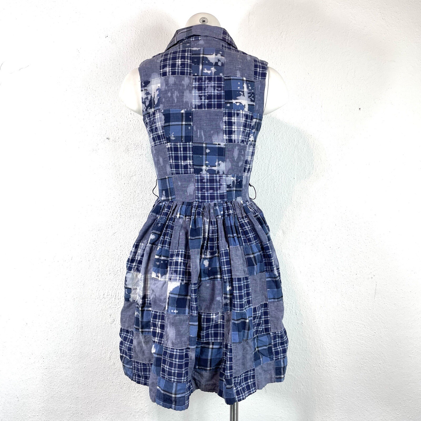 1990s Laundry Patchwork Chambray Plaid Sleeveless… - image 4