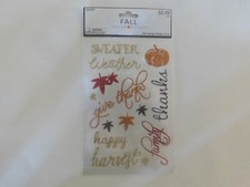 Fall Sayings Glitter Stickers 15pc