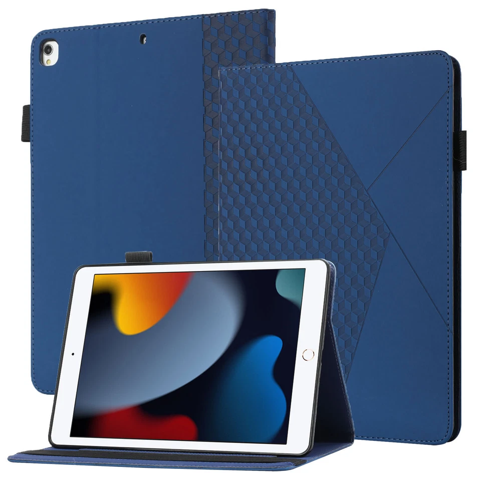 Folio Cube Pattern Leather Auto Smart Sleep/Wake Stand Case Cover For Apple iPad - Image 3 of 4