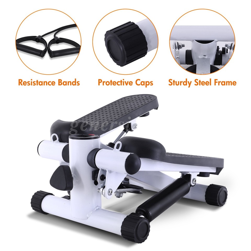Mini Stepper Machine for Workout | Home Cardio Stepper + Bands & Mat ...