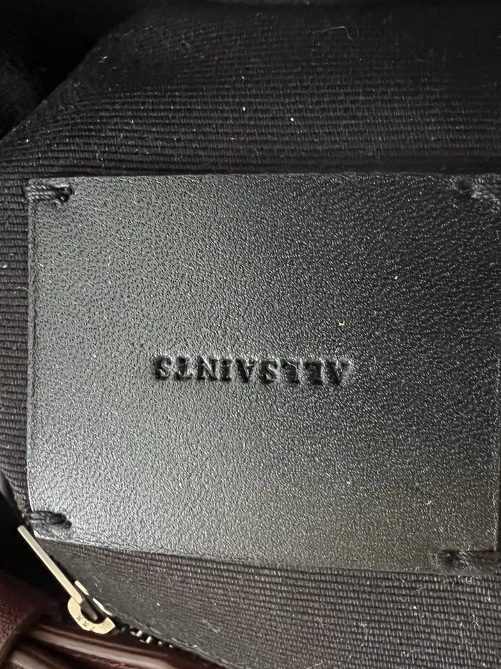 Bolso Bandolera Allsaints Kepi Cuero Borgoña Profundo Nuevo sin Etiquetas Foto 3 de 4