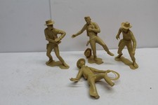 4 pc Lot Vintage Louis Marx 5" Plastic Cowboy Figures