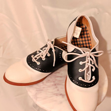 Predictions Women s Lace-Up Tap Dance Shoes Black/White Size 10