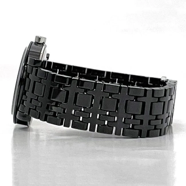 Reloj Burberry f-23528 Negro Heritage Check BU1871 Buen Estado Reloj Cerámica Foto 3 de 4