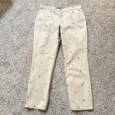 Tommy Hilfiger Khaki Hampton Heart Flag Print Chino Pants Women  s 10