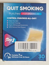 Quit Smoking Patches, 30 Patches - 100 Natural Plant Based - Contains 7mg