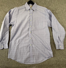 Brooks Brothers Regent Shirt Men L 16.5-34 Blue Check Non-Iron Button Down NWOT