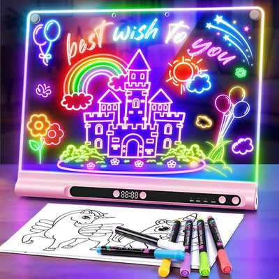 16  Rechargeable LED Drawing Board, 9-Color Light Modes with Timer | Birthday Ch
