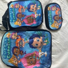 Nickelodeon Bubble Guppies Small Kids Backpack Set w/ Pouch, Zip, Blue/Black