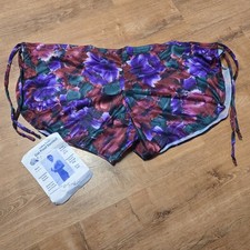 Vintage 1989 Diet Proof Mens Swim Trunks  Purple & Teal Floral Print Latex Free