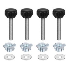 4 St&uuml;ck R&auml;ndelkn&ouml;pfe M8 x 50mm Kopf 25mm mit Unterlegscheiben T-Muttern