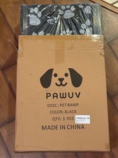 Extra Long Dog Ramp for Car, Folding Non-Slip Paw Print Pet Ladder Stairs