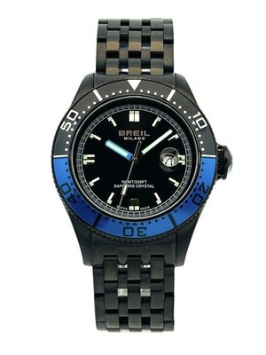 Breil Milano Swiss BW0404 Manta Round Black Analog Date Stainless Steel Watch