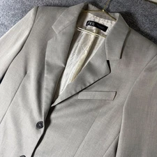Zara Menswear Blazer Beige Suit Jacket Business Casual Office Formal - M