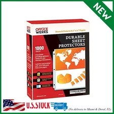 Office Werks 1000 Bulk Sheet Protectors, 8.5 X 11 Inch Clear Page for 3 Ring Bin