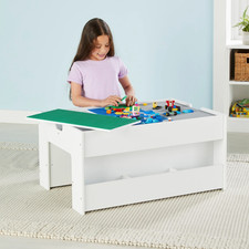 Build 'n' Store Large Wooden Base Plate Building Table Set - Bricks Not Included